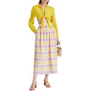 ZIMMERMAN Pastel Lace Midi Skirt - Women’s Size 6 (US) - Striped - New